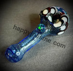 Blue Dichro W/Full Color Bowl/Black Opal Handpipe by Pharo