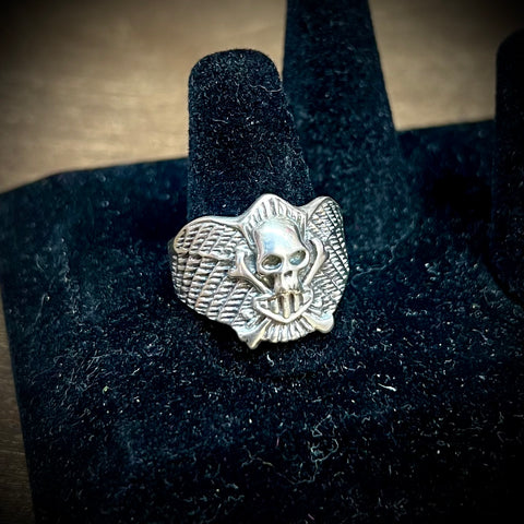 Skull/Bones 925 Silver Ring Size-11