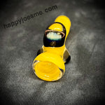 Mini Yellow Frit W/Honeycomb Marble Chillum