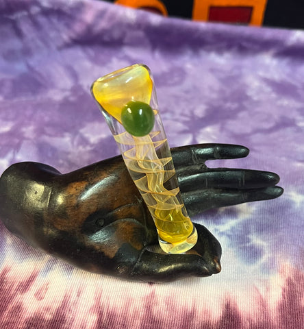 2.5” Fume Spiral Cone W/1 Green Bump Chillum