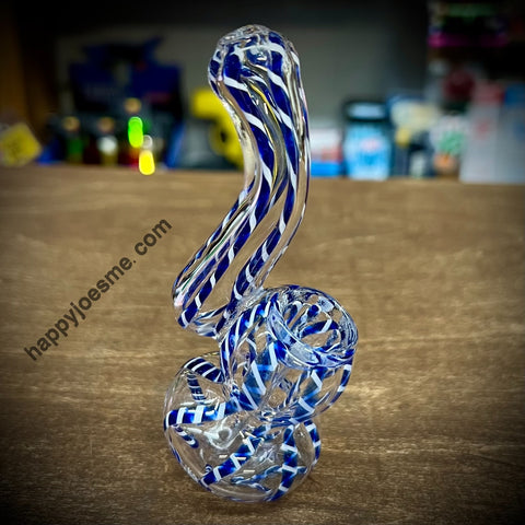Blue/white Canework Bubbler