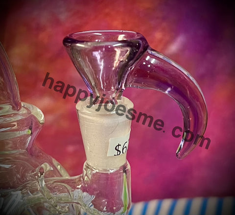 10MM Male Clear Purple Slide with Handle by JP Glass