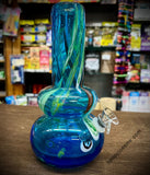 8” Double Bulb W/Straight Top Soft Glass Waterpipe