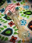 Pink Checkered Handpipe W/Silver Fuming