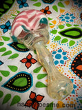 Pink Checkered Handpipe W/Silver Fuming