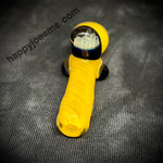 Mini Yellow Frit W/Honeycomb Marble Chillum
