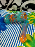 Multicolor Wig-Wag Laying Sidecar Bubbler