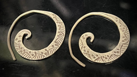 Tribal Spiral 925 Sterling Silver Earrings