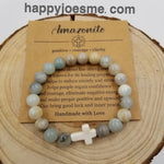 Natural Stone Cross Chakra Bracelet