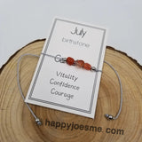 Handmade Birthday Stone Natural Stone Bracelet with Card