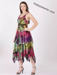 Women's Casual Tie Dye Spaghetti Strap Pixie Fit & Flare Dress