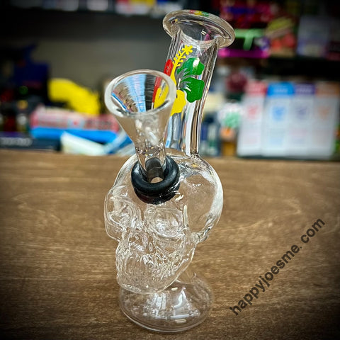 5” Mini Glass Skull Waterpipe