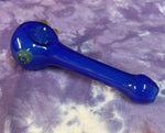 4.5" Brilliant Blue W/Sparkly Forest Green Bumps Handpipe