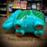 7.5"x5" Turquoise/Multi-Colored Elephant-Talavera Pottery from Mexico