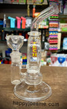 8" Perk Tech Slighty Bent Neck Waterpipe w/Fritted Disc perc