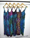 Women’s Tie Dye Sleeves Spaghetti Strap Party Dress