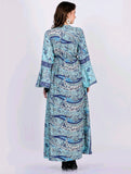 Floral V Neck - Maxi Dress - Bell Sleeves
