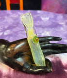 3” Sliver Fume W/Sparkly Green Dot W/Sunflower Chillum