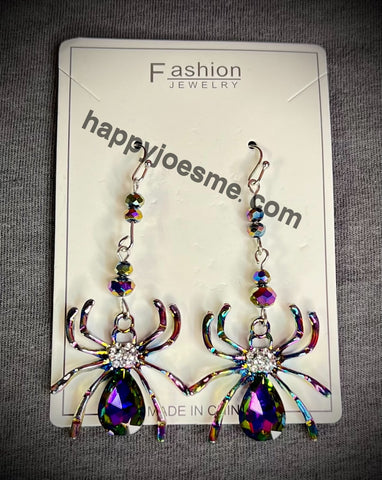 Fashion jewelry rainbow spider earrings