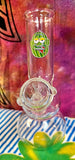 7" Slight Bent Neck Beaker Clear/Pink Waterpipe