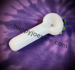 Solid Mini White W/Green Bumps Handpipe