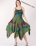 Women's Tie dye Asymmetrical Hem Sleeveless Summer Dress