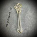 Long Clear Handpipe W/Slime Green Bumps