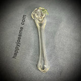 Long Clear Handpipe W/Slime Green Bumps