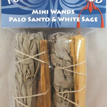 Turquoise Cloud - Mini 4" Wands, White Sage + Palo Santo