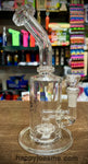 7" Our Glass Slight bent Neck Waterpipe w/Showerhead Perc