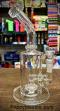 7" Our Glass Slight bent Neck Waterpipe w/Showerhead Perc