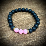 Gemstone/Glass Elastic Bracelet ￼