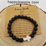 Natural Stone Cross Chakra Bracelet