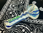 4" Rock Glass Fumed W/Canework and Color Handpipe