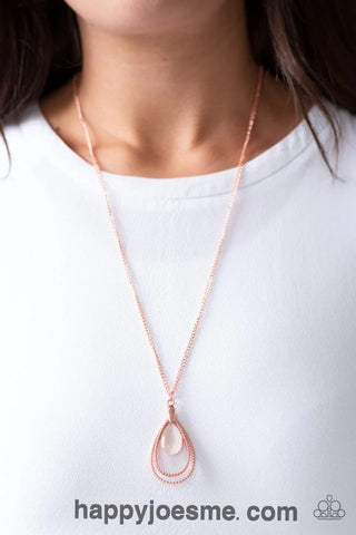 Paparazzi teardrop tranquility copper necklace