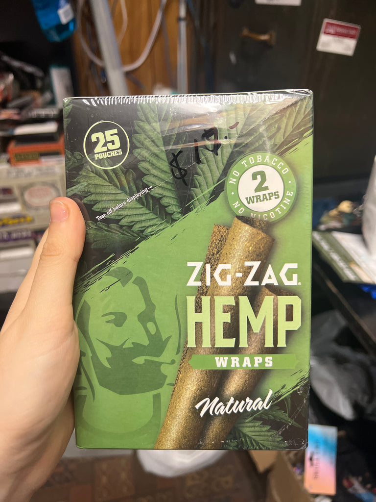 Zig-Zag Natural Hemp Wraps Whole Box-25 Packs-2 Wraps a Pack – Happy ...