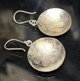Flower Shield 925 Sterling Silver Earrings