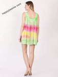 Women's casual V neck Tie Dye Sleeveless Tank Summer Top