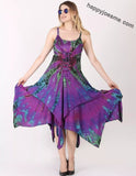 Women's Casual Tie Dye Spaghetti Strap Pixie Fit & Flare Dress