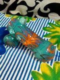 Multicolor Wig-Wag Laying Sidecar Bubbler