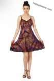 Women’s Tie Dye Sleeves Spaghetti Strap Party Dress