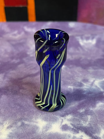 2" Dark Blue W/Cream Stripes Thick Wide Chillum