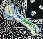 4" Rock Glass Fumed W/Canework and Color Handpipe