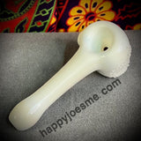 White Textured Frit Hammer Handpipe
