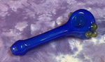 4.5" Brilliant Blue W/Sparkly Forest Green Bumps Handpipe