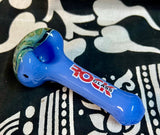 4” Rock Glass Solid Color W/Spotted Head Handpipe