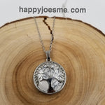 Round Natural Stone Life Tree Necklace