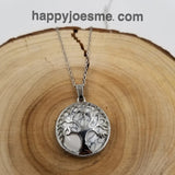 Round Natural Stone Life Tree Necklace
