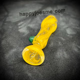 Clear/Yellow W/Green Bump Glass Chillum
