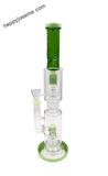 16” Rock Glass Dual Perc Hourglass Waterpipe